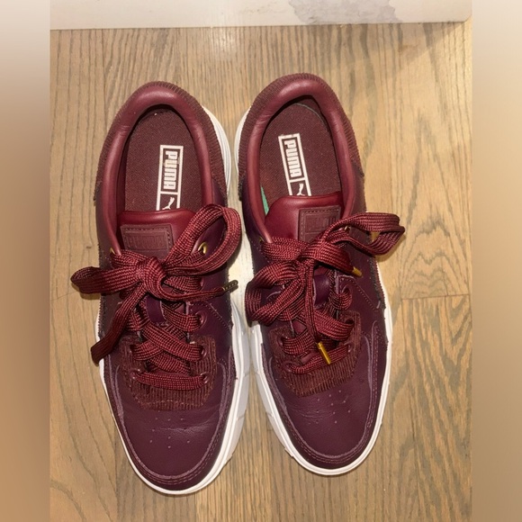 Puma Burgundy Red Mayze Stack Edgy Cord Platform Sneakers women’s size 8 - Picture 4 of 13